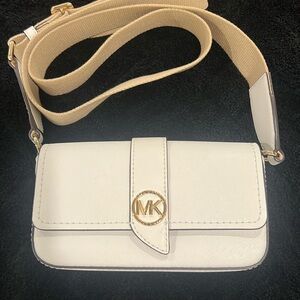 Michael kors Greenwich extra small Saffiano leather sling crossbody optic white